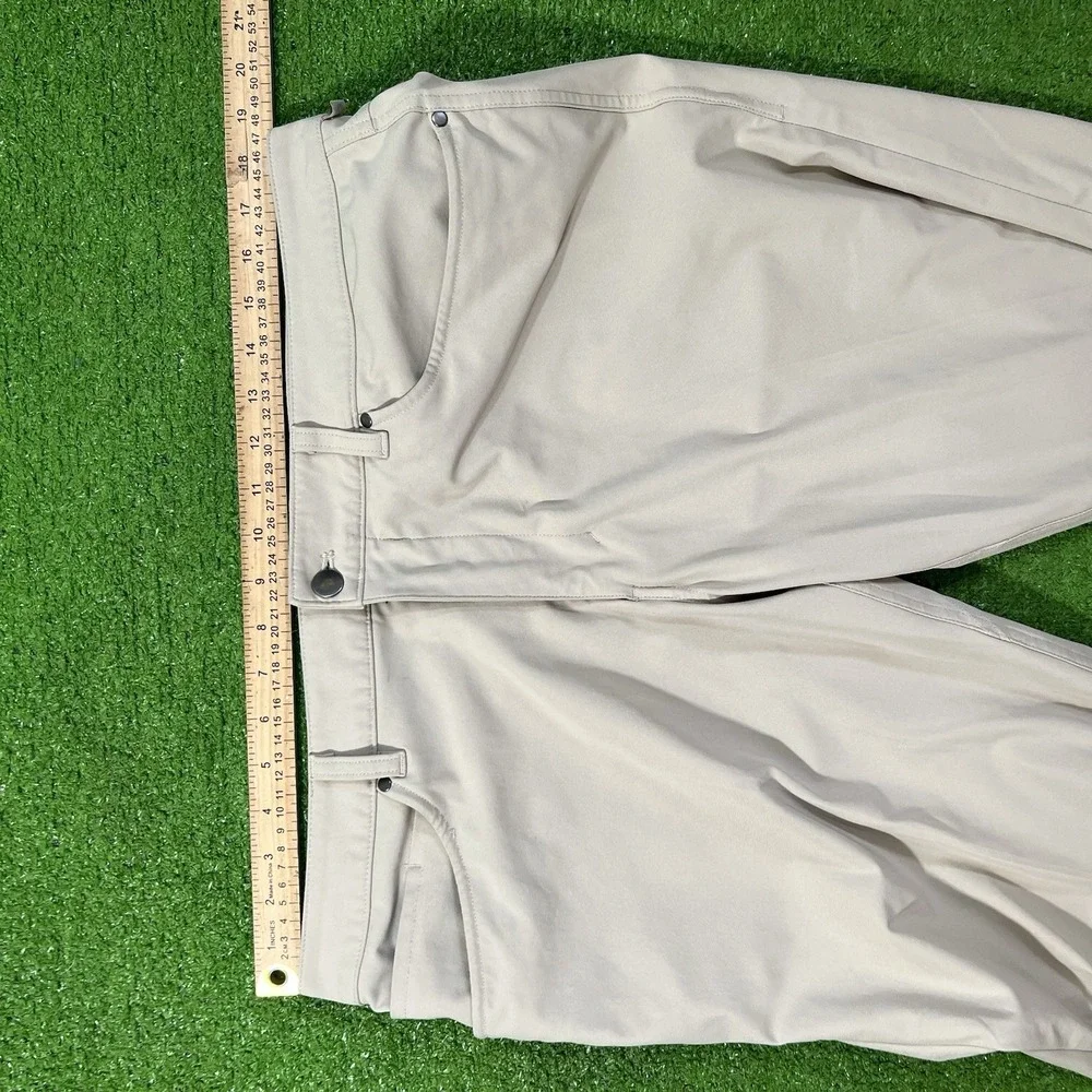 Lululemon Golf Pants 36x30 ABC Classic Fit Swift Cotton Stretch Beige Preppy EUC